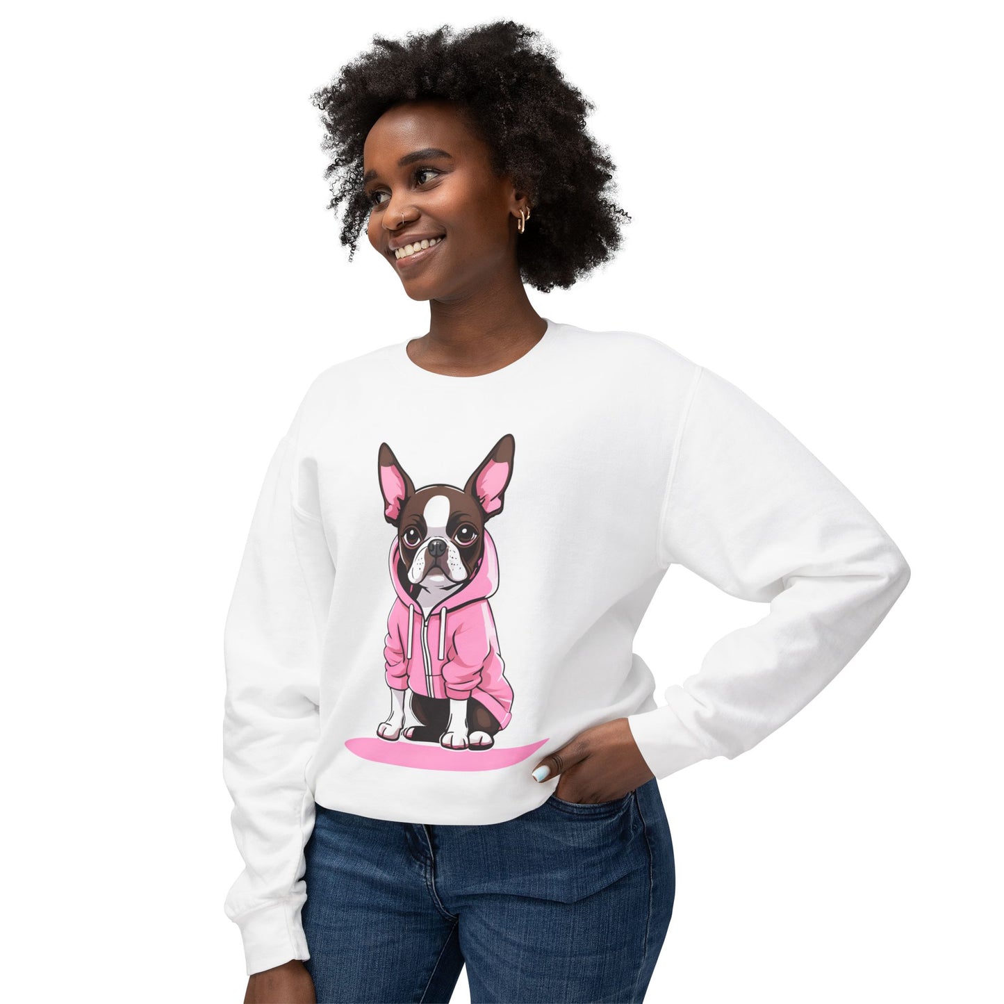 Boston Terrier Lightweight Crewneck Sweatshirt