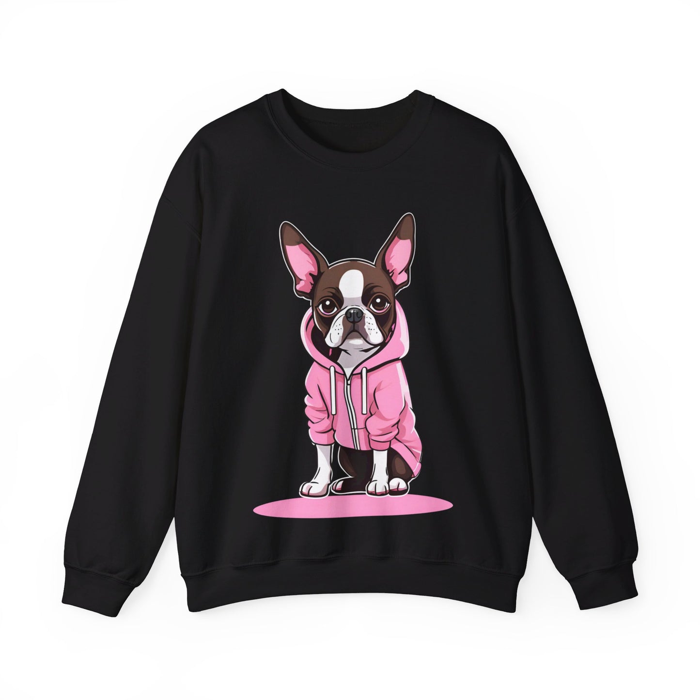 Crewneck Sweatshirt with Boston Terrier