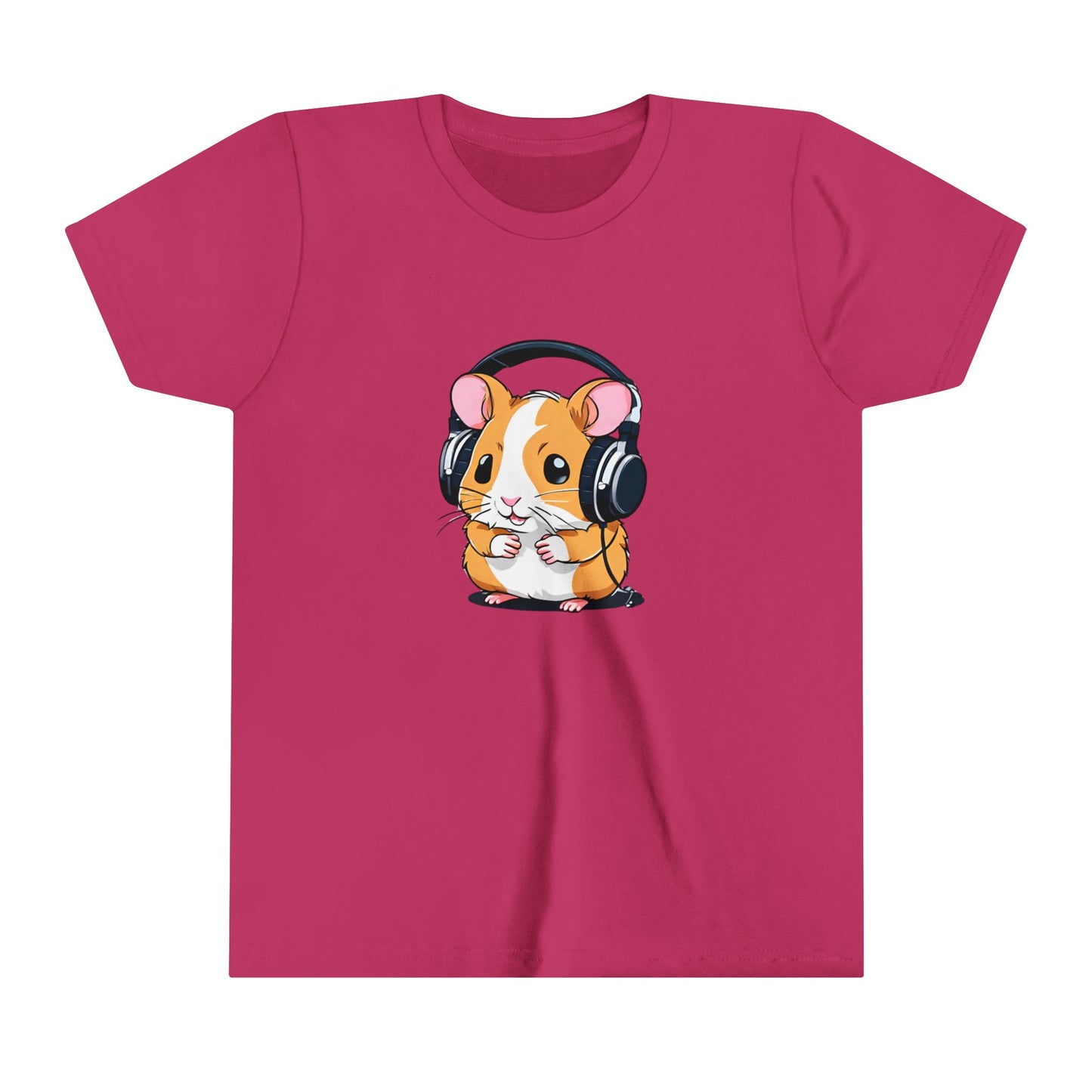 Kids Tee, Cute Hamster with headphones