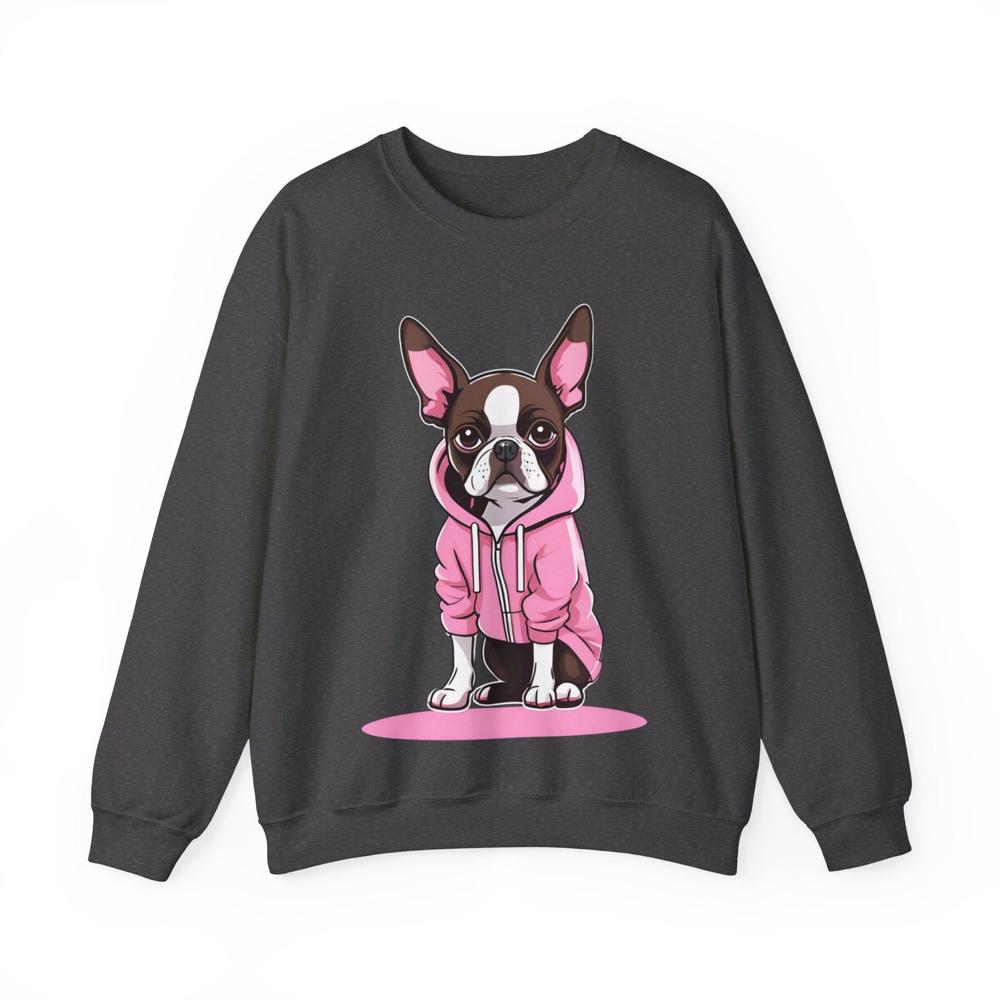 Crewneck Sweatshirt with Boston Terrier