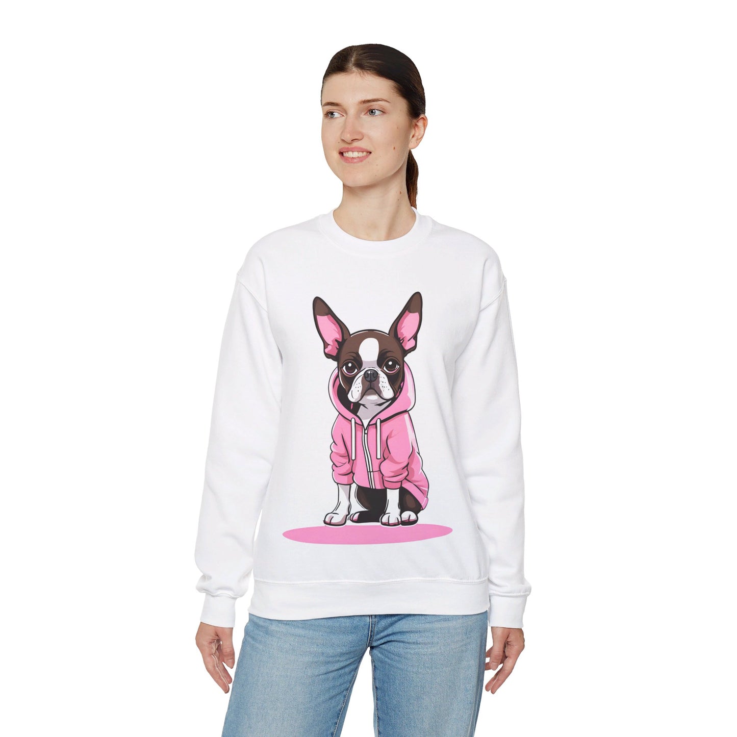 Crewneck Sweatshirt with Boston Terrier